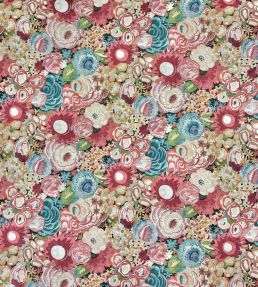 Florella Linen Fabric by Ian Sanderson Garden Party