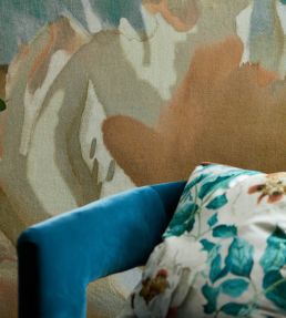Florent Fabric by Harlequin Hempseed / Lagoon / Rosehip