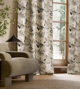 Flores Embroidery Fabric by Harlequin Charcoal/Julip/Mineral