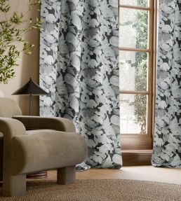 Flores Embroidery Fabric by Harlequin Charcoal/Slate/Beau