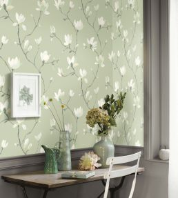 Florescence Suzhou Wallpaper by Casadeco Vert Sauge