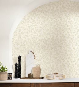 Floria Wallpaper by Caselio Beige dore