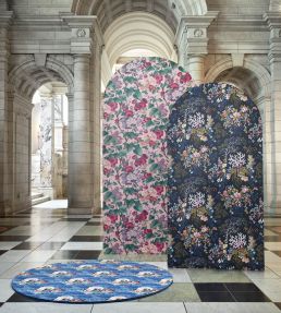 Kilburn's Coral Wallpaper by 1838 Wallcoverings Ocean Blue