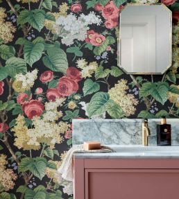 Floribunda Wallpaper by 1838 Wallcoverings Midnight
