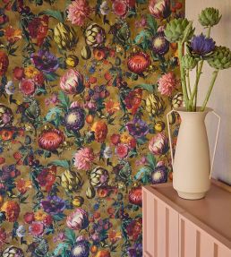 Flourish Wallpaper by Eijffinger Chestnut