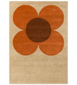 Orla Kiely Flower Placement rug Pumpkin/Ecru 158203120180-US Pumpkin/Ecru
