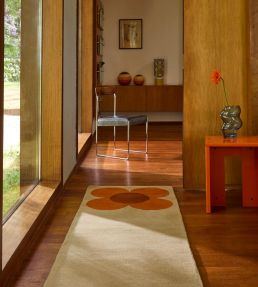 Orla Kiely Flower Placement Runner rug Pumpkin/Ecru 158203067230-US Pumpkin/Ecru