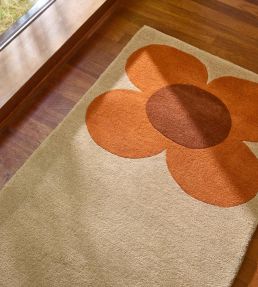 Orla Kiely Flower Placement Runner rug Pumpkin/Ecru 158203067230-US Pumpkin/Ecru