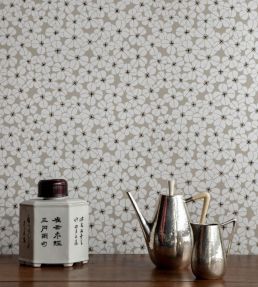 Flower Shower Wallpaper by Langelid Von Bromssen Chalk White