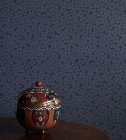 Flower Shower Wallpaper by Langelid Von Bromssen Indigo