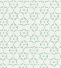 Flower Stencil Fabric by Vanderhurd Aquamarine/Moonstone