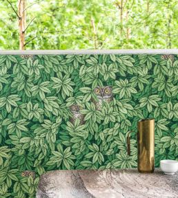 Foglie e Civette Wallpaper by Cole & Son Midnight