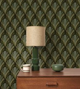 Folies St James Wallpaper by Casadeco Vert Olive