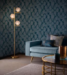 Folius Wallpaper by Clarke & Clarke Midnight