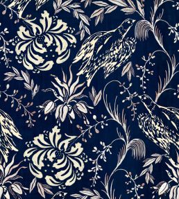 Folk Embroidery Wallpaper by MINDTHEGAP Indigo