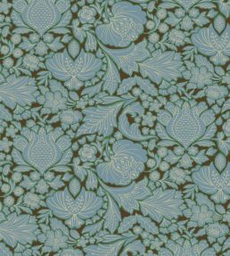 Folk Floral Fabric by Parker & Jules Day Blue