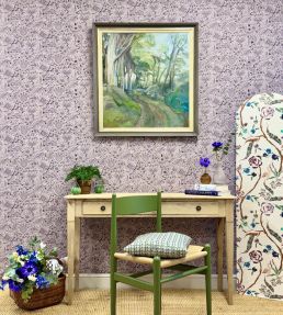 Folk Floral Wallpaper by Parker & Jules Lilac