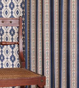 Folk Stripe Fabric by Barneby Gates Navy