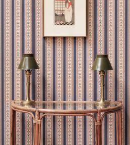 Folk Stripe Wallpaper by Barneby Gates Navy