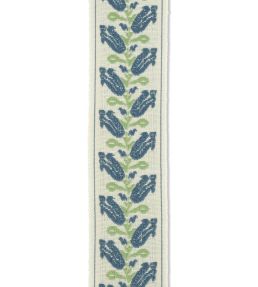 Folkloric Floral Braid Trimming by Volga Linen Delft Blue