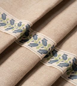 Folkloric Floral Braid Trimming by Volga Linen Delft Blue