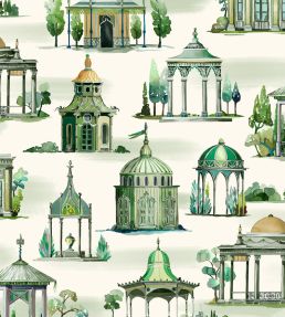 Follies Wallpaper by Mulberry Home Emerald