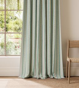 Fondant Stripe Fabric by Scion Kelly Green/Cornflower