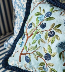 Foraging Embroidery Fabric by Sanderson Dawn Blue