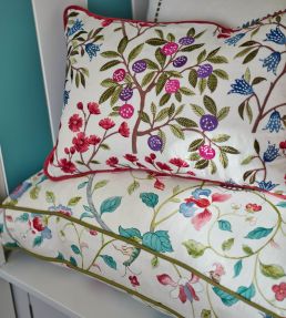 Foraging Embroidery Fabric by Sanderson Dawn Blue