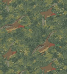 Forest Ducks Wallpaper by Mulberry Home Emerald