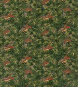 Forest Ducks Velvet Fabric by Mulberry Home Emerald