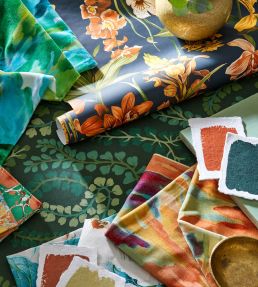Foresta Velvet Fabric by Harlequin Rosewood / Azul / Huckleberry