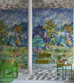 Foret Impressionniste Mural by Designers Guild Cobalt