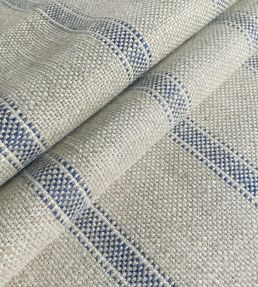 Forfar Stripe Fabric by Ian Mankin Bluestone