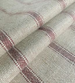 Forfar Stripe Fabric by Ian Mankin Garnet