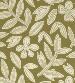 Forget Me Not Fabric by Casamance Olive
