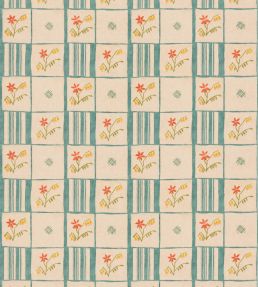 Forget-Me-Not Fabric by GP & J Baker Teal/Spice