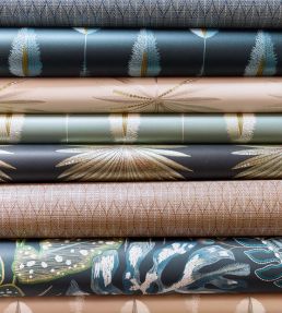 Rousseau Wallpaper by Jane Churchill Teal/Coral