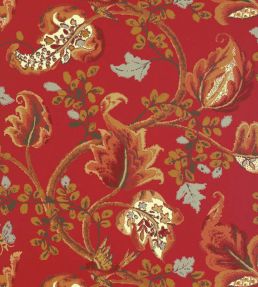 Fox Hollow Wallpaper by Schumacher Tomato And Brass