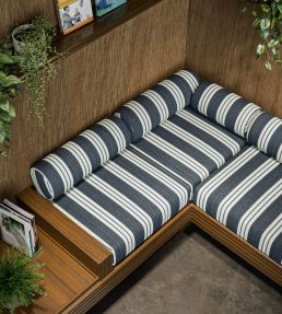Foxdale Fabric by Clarke & Clarke Navy/Delft