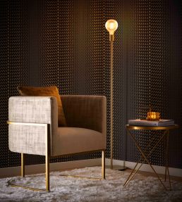 Fragment Wallpaper by Clarke & Clarke Charcoal/Gold