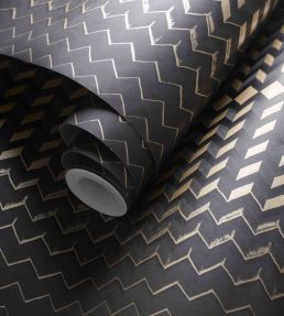 Fragment Wallpaper by Clarke & Clarke Charcoal/Gold
