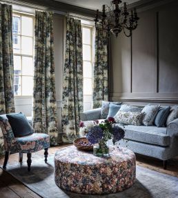 Francis Velvet Fabric by Clarke & Clarke Midnight