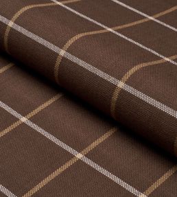Frannie Windowpane Fabric by Schumacher Chocolate