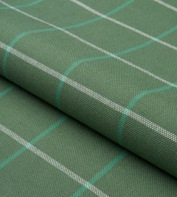 Frannie Windowpane Fabric by Schumacher Green