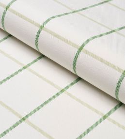 Frannie Windowpane Fabric by Schumacher Leaf Green