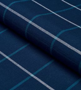 Frannie Windowpane Fabric by Schumacher Navy
