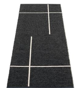 Pappelina Fred Runner rug Black/Vanilla FRX727 Black/Vanilla