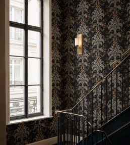 French Damask Wallpaper by Coordonne Onyx