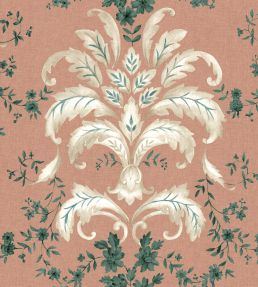 French Damask Wallpaper by Coordonne Peach